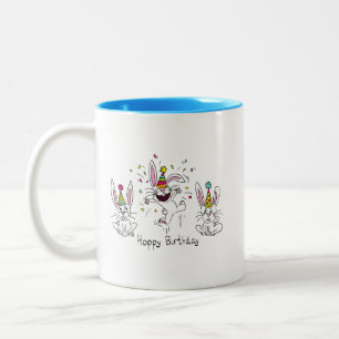 Tasse 2 Couleurs Joli Anniversaire Lapin lapins Enfants