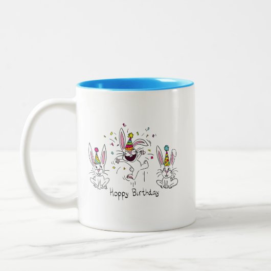 Tasse 2 Couleurs Joli Anniversaire Lapin lapins Enfants (Gauche)