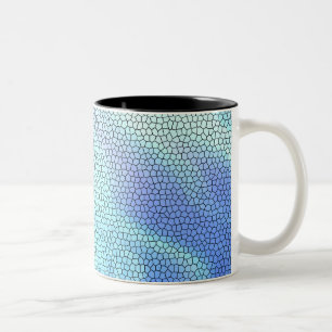 Tasse 2 Couleurs Joli Aqua bleu violet pastel carrelage mosaïque