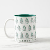 Tasse 2 Couleurs Joli arbre de Noël vert (Gauche)