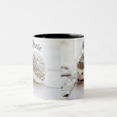 Tasse 2 Couleurs Joli bébé hérisson adorable personnalisé (Centre)