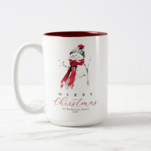 Joli cadeau de Noël bonhomme de neige aquarelle