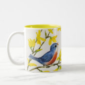 Tasse 2 Couleurs Joli Chanteur Oiseau Bleu Arbre (Gauche)