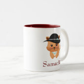 Tasse 2 Couleurs Joli chat (Devant droit)