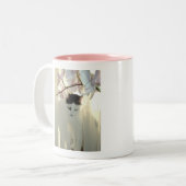 Tasse 2 Couleurs Joli chat blanc (Devant gauche)