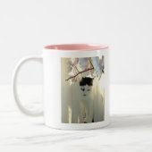 Tasse 2 Couleurs Joli chat blanc (Gauche)