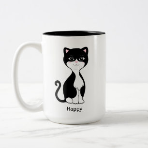 Tasse 2 Couleurs Joli chat en smoking heureux