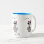 Tasse 2 Couleurs Joli Chat Gris (Devant droit)