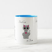 Tasse 2 Couleurs Joli Chat Gris (Centre)