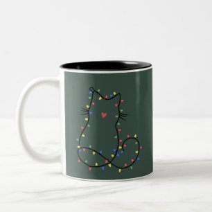 Tasse 2 Couleurs Joli Chat Noël Maman Chat Drôle Xmas Amoureux des 