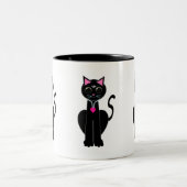Tasse 2 Couleurs Joli chat noir (Centre)