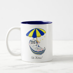 Tasse 2 Couleurs Joli chaton en hamac