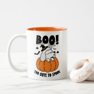 Tasse 2 Couleurs Joli chien d'Halloween sur citrouille drôle saison