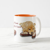 Tasse 2 Couleurs joli chiot golden extracteur portrait slogan d'art (Devant droit)
