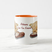 Tasse 2 Couleurs joli chiot golden extracteur portrait slogan d'art (Centre)