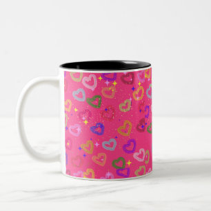 Tasse 2 Couleurs Joli cœur coloré