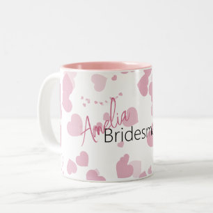 Tasse 2 Couleurs Joli cœur d'amour Demoiselle d'honneur personnalis