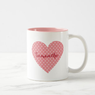 Tasse 2 Couleurs Joli coeur de pois