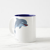 Tasse 2 Couleurs Joli Dauphin Caricature Amusant (Devant gauche)