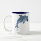 Tasse 2 Couleurs Joli Dauphin Caricature Amusant (Gauche)