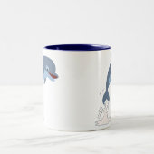 Tasse 2 Couleurs Joli Dauphin Caricature Amusant (Centre)