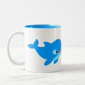 Tasse 2 Couleurs Joli Dauphin de dessin (Gauche)