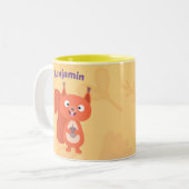 Tasse 2 Couleurs Joli dessin animé d'écureuil roux (Devant gauche)