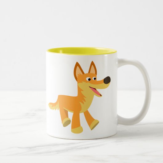 Tasse 2 Couleurs Joli Dingo Caricature (Droit)