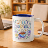 Tasse 2 Couleurs Joli Doodle Good Morning Café