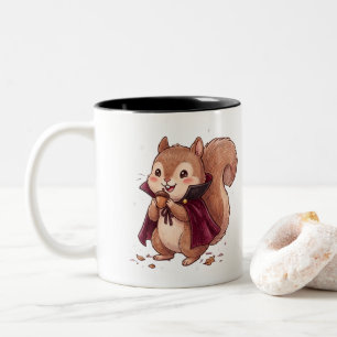 Tasse 2 Couleurs Joli Écureuil Vampire avec Cape de Halloween en Gl