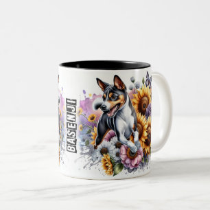 Tasse 2 Couleurs Joli enveloppement de chien Basenji Australien
