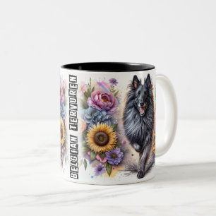 Tasse 2 Couleurs Joli enveloppement de chien Turveren belge