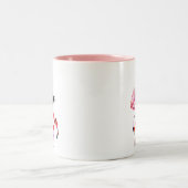Tasse 2 Couleurs Joli flamant rose sur bleu (Centre)