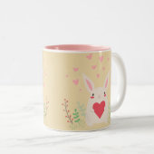 Tasse 2 Couleurs Joli lapin (Devant droit)