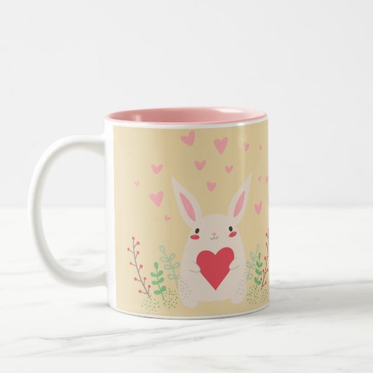 Tasse 2 Couleurs Joli lapin (Gauche)