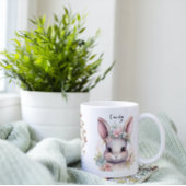 Tasse 2 Couleurs Joli lapin d'aquarelle Pâques