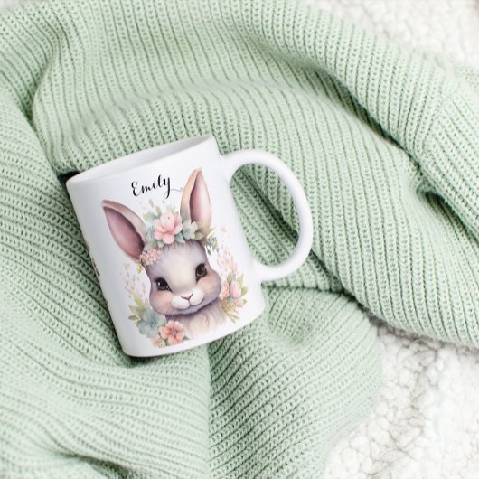 Tasse 2 Couleurs Joli lapin d'aquarelle Pâques