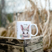 Tasse 2 Couleurs Joli lapin d'aquarelle Pâques