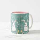Tasse 2 Couleurs Joli lapin de Pâques (Devant droit)