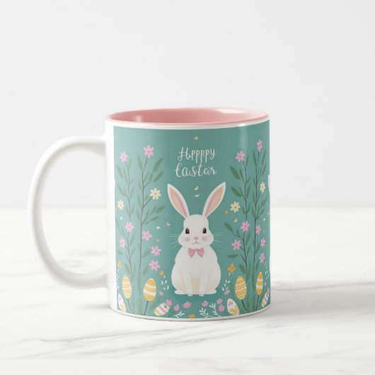 Tasse 2 Couleurs Joli lapin de Pâques (Gauche)