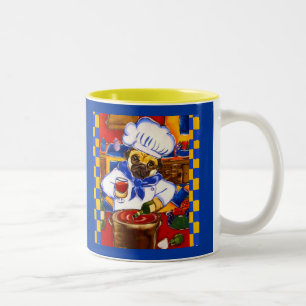 Tasse 2 Couleurs Joli Le Café Pug Chef