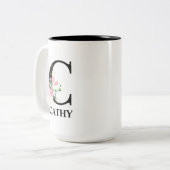 Tasse 2 Couleurs Joli monogramme initial C (Devant gauche)