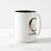 Tasse 2 Couleurs Joli monogramme initial C (Devant droit)