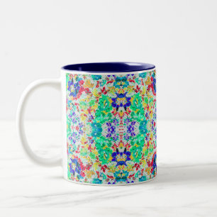 Tasse 2 Couleurs Joli motif floral abstrait
