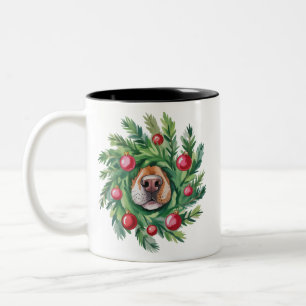 Tasse 2 Couleurs Joli nez de chien Noël Maman chien Fête Amoureux d