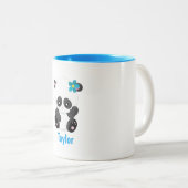 Tasse 2 Couleurs Joli Panda blanc et bleu (Devant droit)