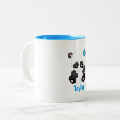 Tasse 2 Couleurs Joli Panda blanc et bleu (Devant gauche)