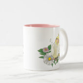 Tasse 2 Couleurs Joli Perruche Floral (Devant droit)