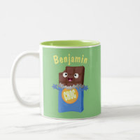 Joli personnage de dessin animé de barre chocolaté