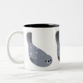 Tasse 2 Couleurs Joli phoque du port de plaisance de natation (Gauche)